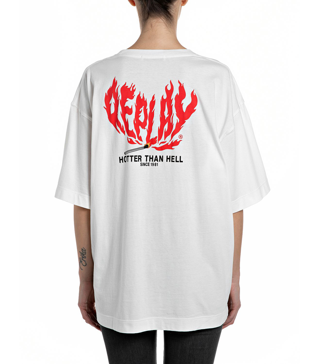 コットンジャージーFIREプリントTシャツ 詳細画像 オフホワイト 2